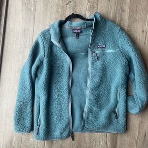 NWOT Teal Retro Patagonia Fleece Jacket with Hood